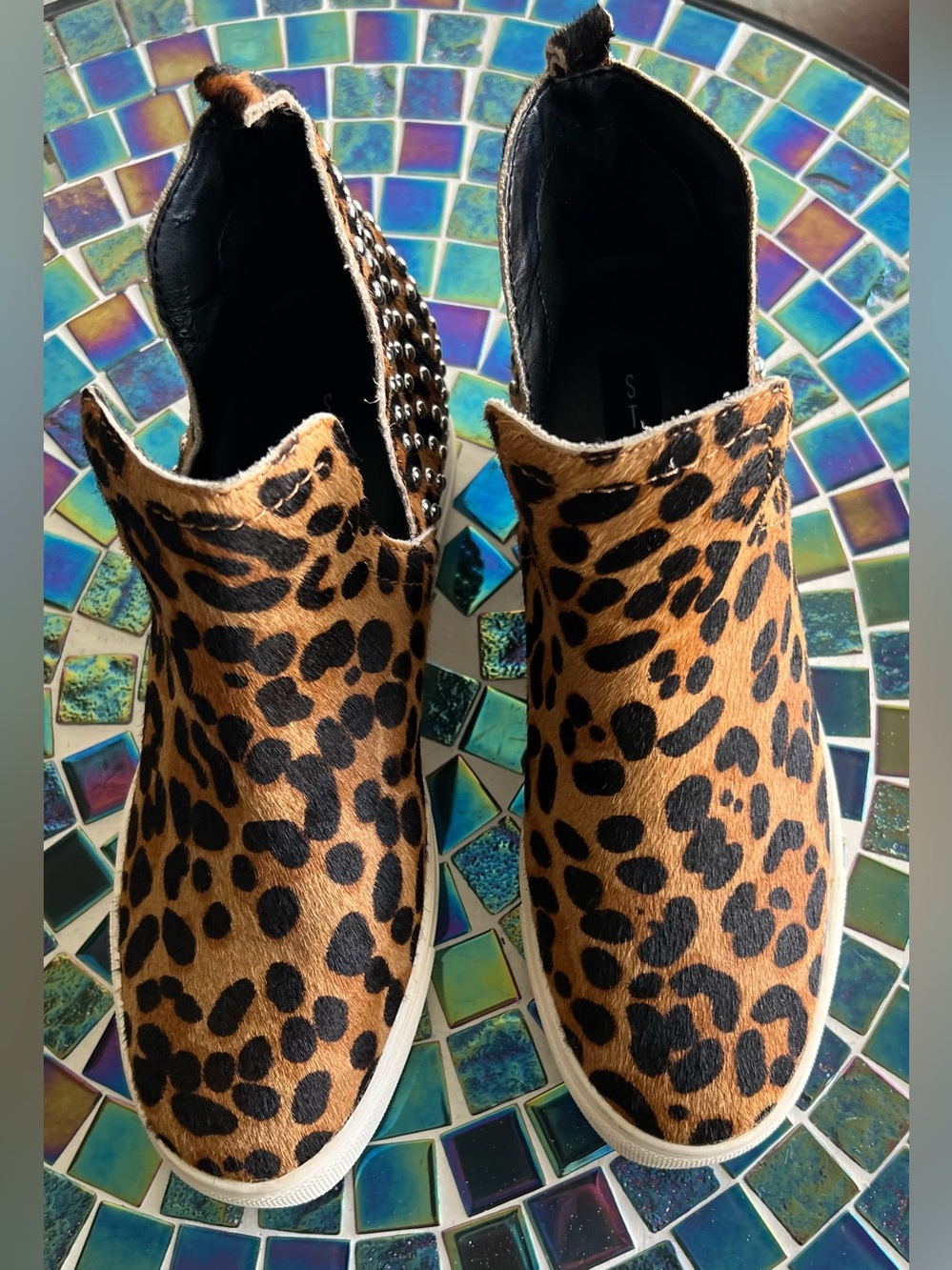 Steven By Steve Madden Women’s Chloey-L Wedge Sneaker In Leopard Print.